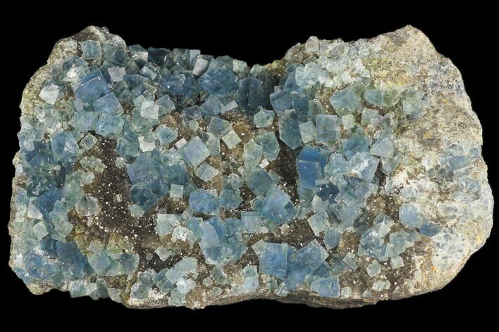 Blue-Green Cubic Fluorite on Smoky Quartz - China #147100